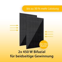 900W VALE Balkonkraftwerk mit 2x450 Wp Bifazial | Marstek M2-800 | 3m AC-Kabel