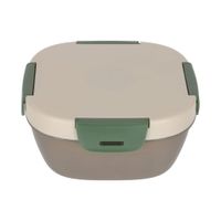 NORLÄNDER Lunchbox Beige Zion mit Kühlelement, Trennwand, Snackfach & Besteck für Büro & Schule