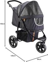 Hundebuggy Cooper schwarz bis 32 kg, faltbarer Hundewagen
