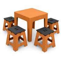 Rattan-Tisch-&-Hocker-Set