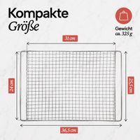 Räucherrost Edelstahl in Netzform 36,5 x 25,5 cm, Zubehör Räucherofen