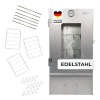 Räucherofen Edelstahl 201, 80 cm hoch mit höhenverstellbaren Auflagen