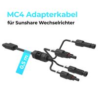 SUNSHARE Adapterkabel 0,5 m Slim auf MC4 für Wechselrichter & Speicher an Fremd-Solarmodule