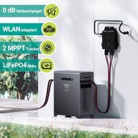 XORO SOLAR SPS 2155 Balkonkraftwerkspeicher, 2 kWh LiFePO4 Akku, Dual MPPT 2x800W, IP65, Plug & Play