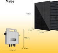 900 Wp VALE Balkonkraftwerk Bifazial  - EcoFlow Stream Wechselrichter - 5m AC-Kabel
