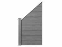 WPC Sichtschutzzaun CARACAS 1x Schrägelement V2 ca. 91x105 cm - Grau