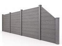 WPC Sichtschutzzaun CARACAS 1x Schrägelement V2 ca. 91x105 cm - Grau