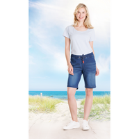 Jogg-Jeans Bermuda für Damen Midblue