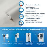 Vliestapete überstreichbar einfarbig 10,05 m x 0,53 m - Weiß