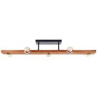 Mertes Deckenlampe, E27, 115 x 12,5 cm, Holz/Metall, braun/schwarz