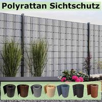 Zaun Sichtschutzstreifen Design Polyrattan 12x 255 cm x 19 cm