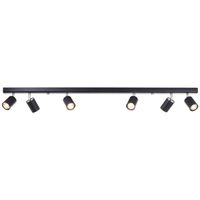 Different Spotbalken, 119 cm, 6x GU10, schwenkbar, Metall, schwarz