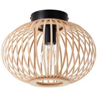 Enca Deckenlampe, 30 cm, E27, Bambus/Metall, natur/schwarz