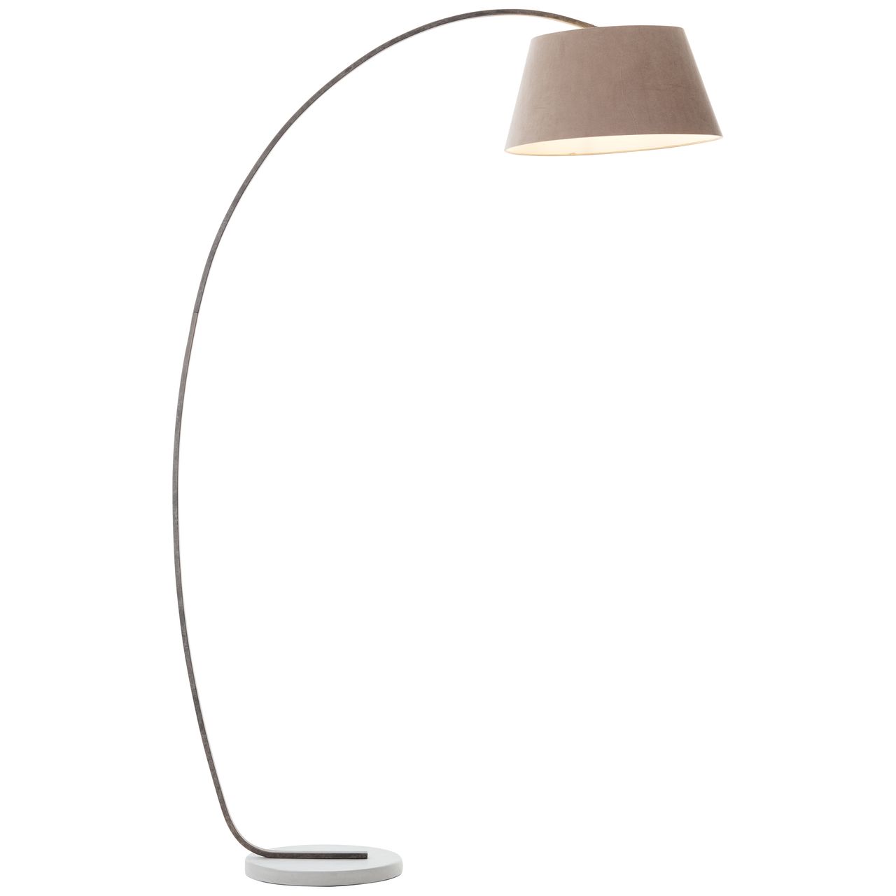 Brilliant Brok dekorative Bogenlampe - Stehleuchte mit elegantem Stoffschirm - 2,0m