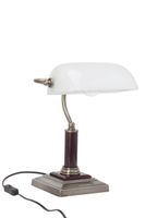 Bankir Schreibtischlampe mit schwenkbarem Kopf und Schalter - Metall/Holz