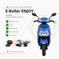 E-Roller ENJOY 45kmh 60V 20Ah 1kW Motor 75KM Reichweite ECE Blau, mit Straßenzulassung