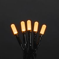 Micro LED Lichterkette, slim frosted, 100 bernsteinfarbene Dioden, 30V, Innen, 3,6W, grünes Kabel