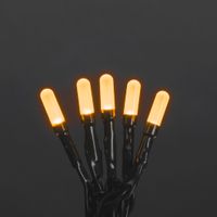 Micro LED Lichterkette, slim frosted, 50 bernsteinfarbene Dioden, 30V, Innen, 3W, grünes Kabel