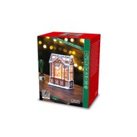 LED Wasserlaterne Lebkuchenhaus, braun, 5h Timer, 1 ww Diode, Batterie: 3xAA 1,5V (exkl.), Innen
