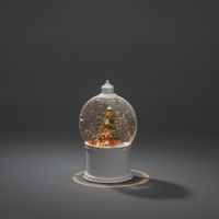 LED Kugellaterne "Weihnachtsszenerie", 5h Timer, 1 ww Diode,  USB & Batterie: 3 x AA 1,5V (exkl.)