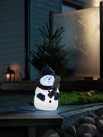 LED Kunststoffschneemann, 38 cm, RGB-Farbwechsel, 1 RGB Diode, 4,5V, Außen (IP44), schwarzes Kabel
