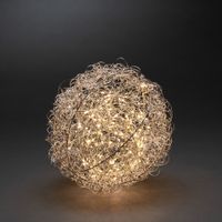 LED Drahtball, 30 cm mit 160 warmweißen Dioden, 4,5V, Innen, transparentes Kabel