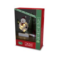 LED Holzsilhouette "Schneemann", weiß, 6H Timer, 6 warmweiße Dioden, Batterie: 2xAA 1,5V (exkl.)