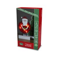 LED Holzsilhouette "Santa" rot, 6H Timer, 6 warmweiße Dioden, Innen, Batterie: 2 x AA 1,5V (exkl.)