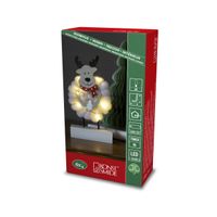 LED Holzsilhouette "Elch", weiß, 6H Timer, 6 warmweiße Dioden, Innen, Batterie: 2xAA 1,5V (exkl.)