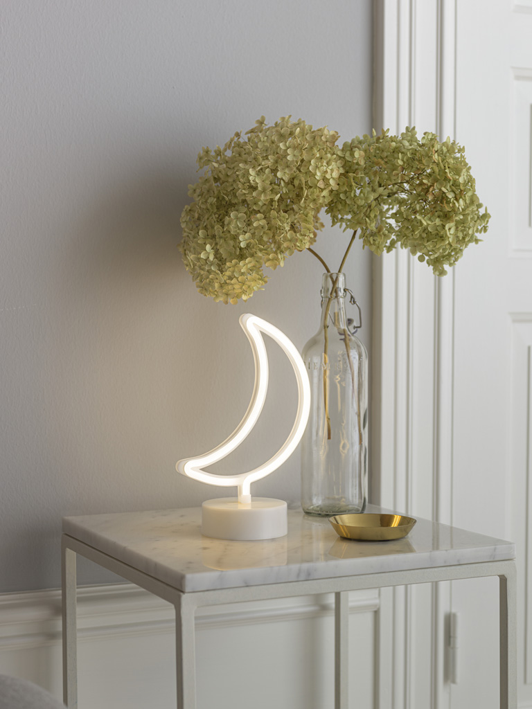 KONSTSMIDE LED Schlauchsilhouette "Mond", 6h Timer, 69 warmweiße Dioden, Innen, Batterie: 3 x AA 1,5V (exkl.)