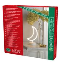 LED Schlauchsilhouette "Mond", 6h Timer, 69 warmweiße Dioden, Innen, Batterie: 3 x AA 1,5V (exkl.)