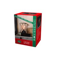 LED Metalllaterne, mit  Schalter, 6h Timer, 9 bernsteinfarbene Dioden, Batterie: 3xAA 1,5V (exkl.)
