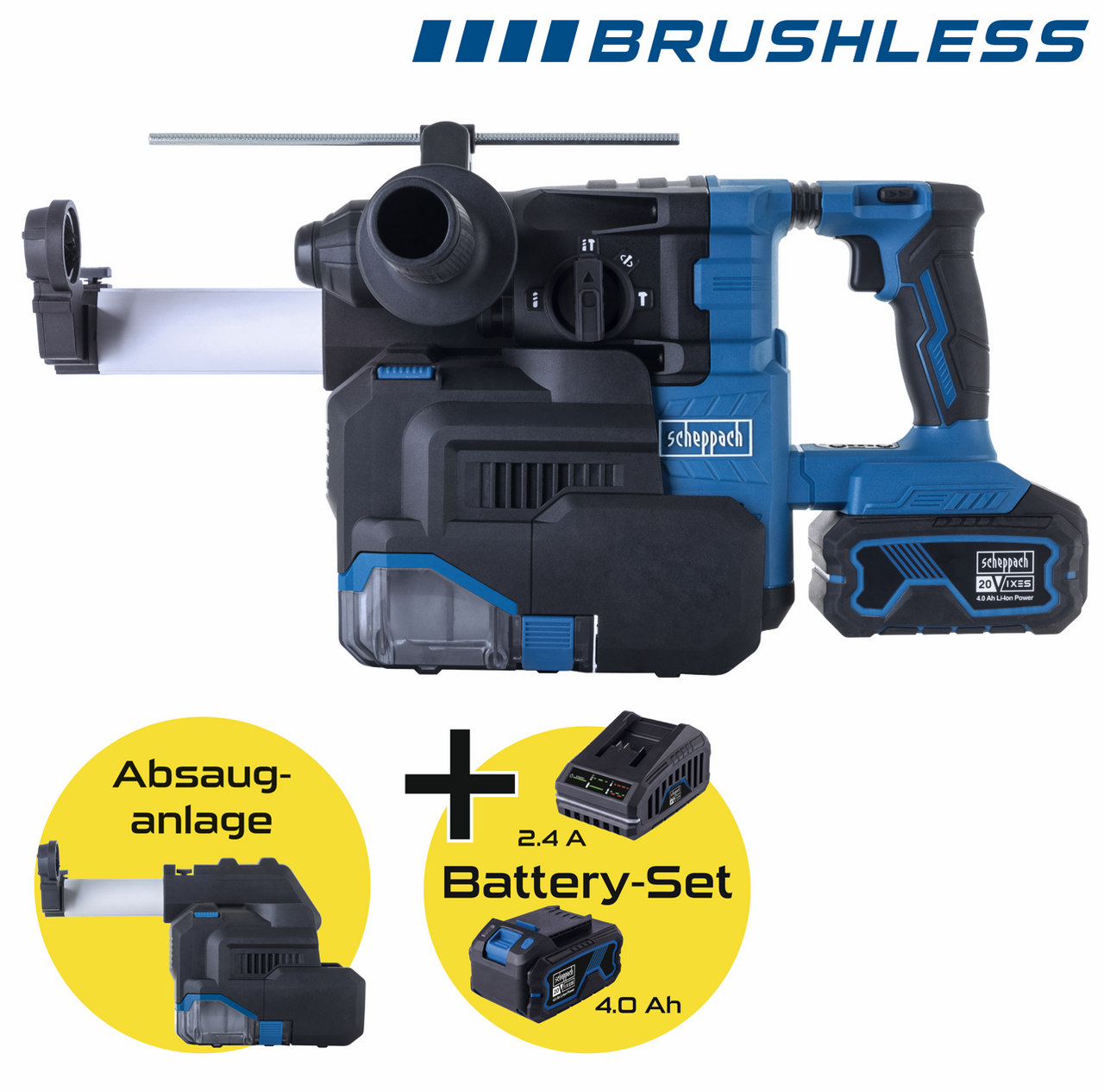 Scheppach Akku-Bohrhammer BC-DH3000FS-X - Set L
