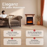 KAMINIO Elektrokamin JUAN - Elektrischer Standkamin in Steinoptik - Beige