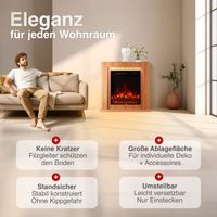 KAMINIO Elektrokamin MATTI - Elektrischer Standkamin - 32 Zoll, Eiche