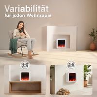 KAMINIO Elektrischer Tischkamin MIA L - Dekoratives Elektro-Tischfeuer  - Weiß