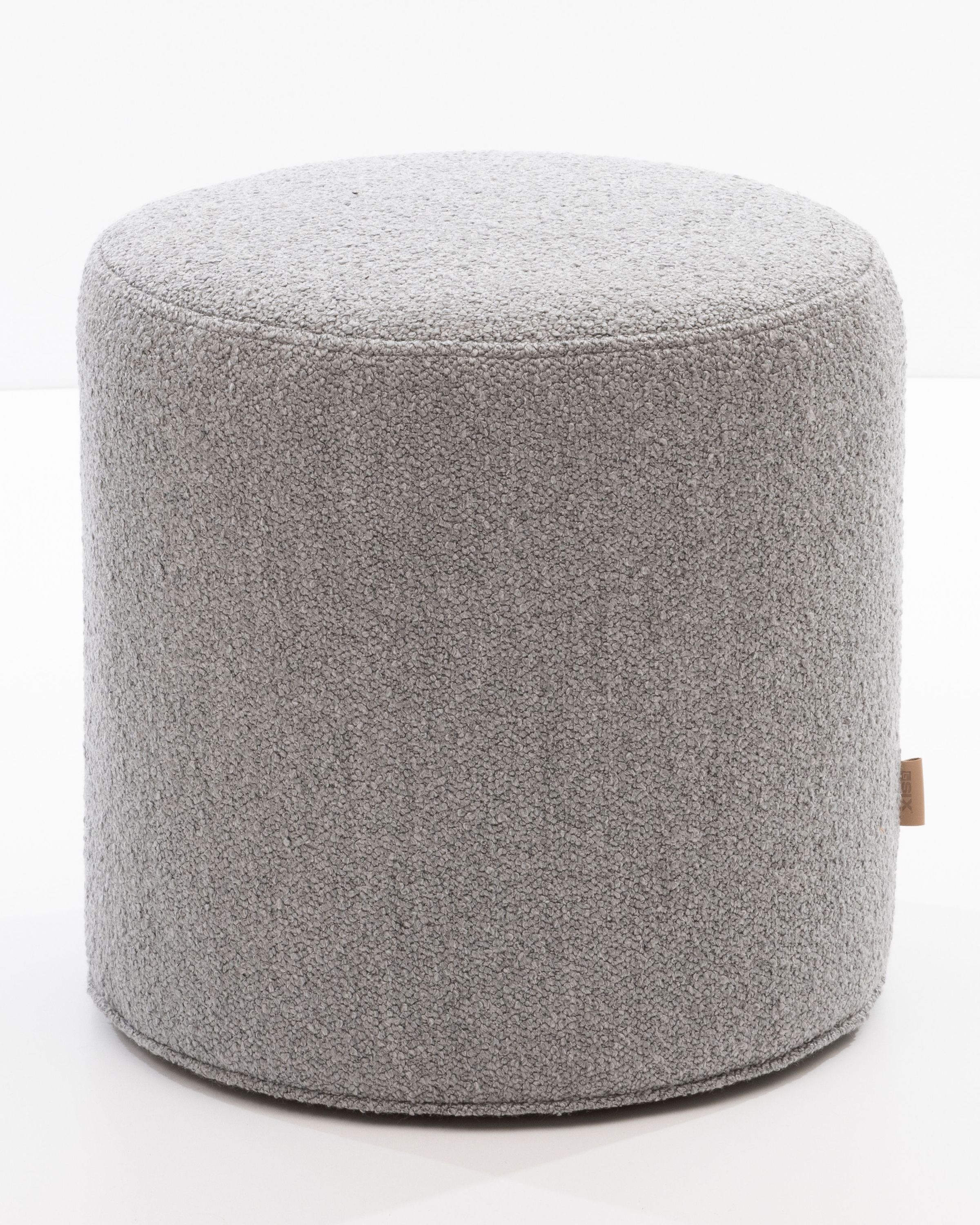 Polsterhocker Fußhocker rund 42x40 Stoff soft Grau | Lederstühle Esszimmer-Stühle kaufen bei