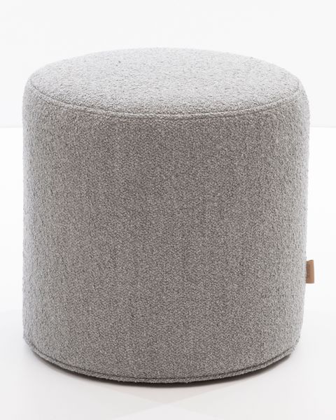 Polsterhocker Fußhocker rund 42x40 Stoff soft Grau | Lederstühle Esszimmer-Stühle kaufen bei