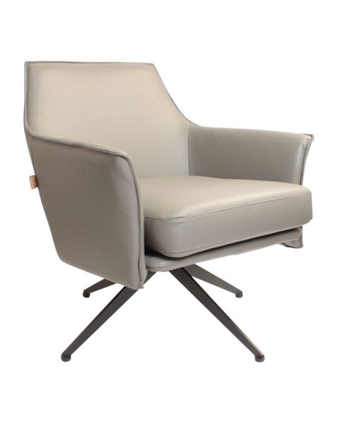 Ledersessel Dreh-Club-Sessel Aurio Grau | Lederstühle Esszimmer-Stühle kaufen bei