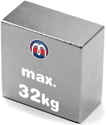 Quadermagnet selbstklebend 30 mm x 10 mm x 1 mm Neodym Magnet Quader N35 Nickel - hält 1 kg