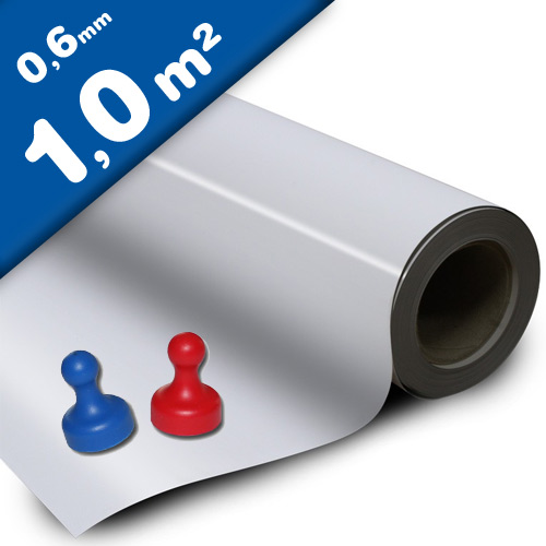 Eisenfolie Ferrofolie Metallfolie selbstklebend weiß glänzend 0,6mm x 100 cm x 100cm, Meterware ⭐⭐⭐⭐⭐
