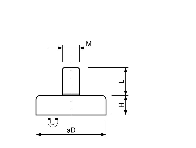 Neodym Flachgreifer Topfmagnet 20x6.0 mm mit Bohrung und konischer Senkung Haftkraft 8 kg