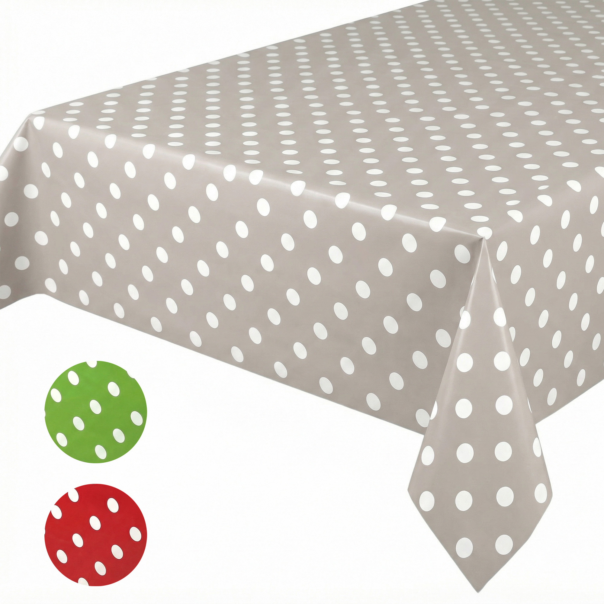 Punkte Wachstuchtischdecke OVAL RUND ECKIG, Farbe u. Größe wählbar, Tischdecke Wachstuch abwischbar