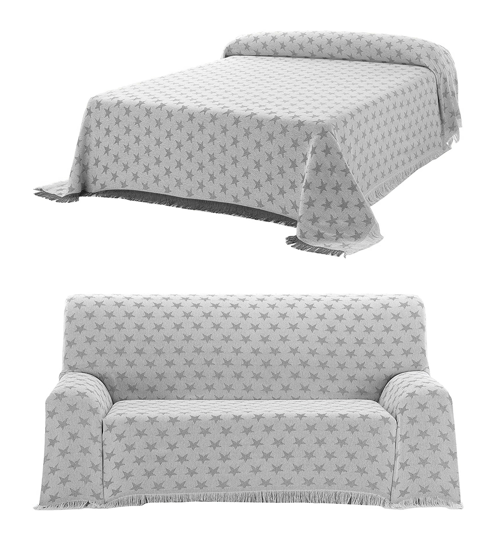 Tagesdecke - Wohnzimmer Decke aus Baumwolle in 180x260 oder 230x260 - Praktischer Überwurf als Sofadecke oder Couchdecke