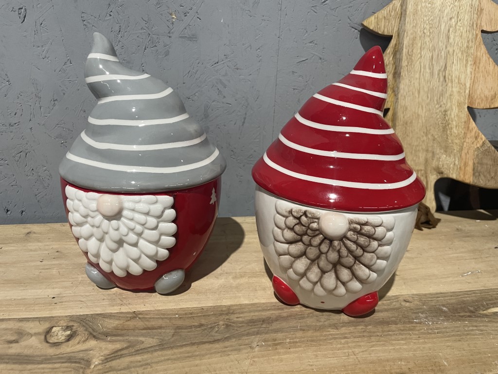 neue Wichtel Keksdose Keramik Weihnachten Deko Tischdeko