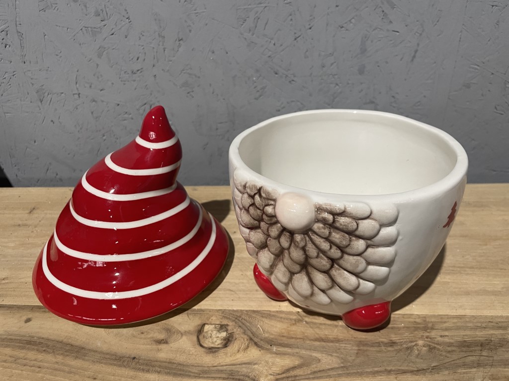 neue Wichtel Keksdose Keramik Weihnachten Deko Tischdeko