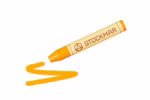 Stockmar STOCKMAR Wachsmalstifte Einzelstift in 32 Farben_31382 goldgelb Ein STOCKMAR Wachsmalstifte Einzelstift in orange von Stockmar zeichnet eine orangefarbene Wellenlinie auf weißem Hintergrund. goldgelb