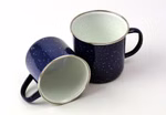 Emaille beker blauw, 360 ml 
