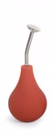 Geda Garden Gießbrause 250 ml Handbrause_3911 Die Geda Garden Gießbrause 250 ml Handbrause hat einen roten Gummikolben und eine lange gebogene Metalltülle mit einer runden gelochten Spitze die an ein kleines Gießwerkzeug erinnert auf weißem Hintergrund.