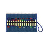Estuche de lápices enrollables azul, 16 unidades.